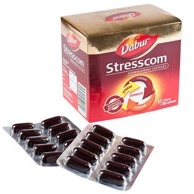 Стресском Dabur — капсулы с экстрактом ашваганды, 120 шт.